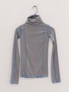 BASERANGE Turtleneck T-shirt sweater TTOMT series collection Organic cotton Portugal BAS-TTOMT-RB-SP25-BOW BLUE TTOMT-RI-000